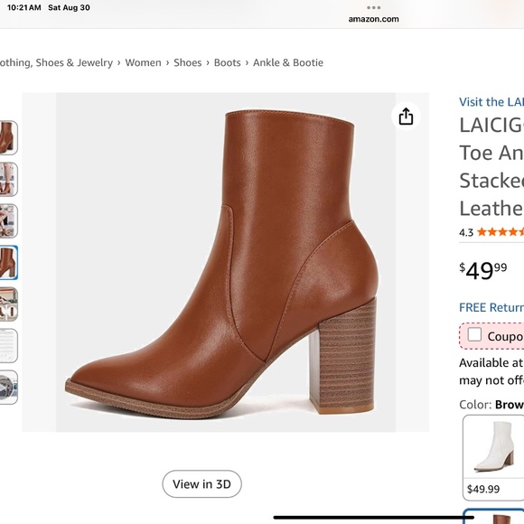 Women’s pointed toe ankle booties - Picture 3 of 6